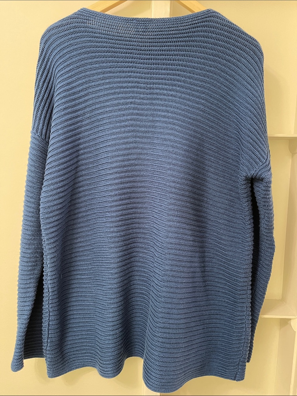 NWOT Anne Klein Royal Blue Rib Knit Boat Neck Sweater Tunic with Pockets Size L - Picture 4 of 13